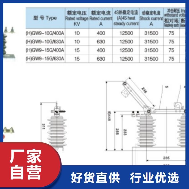 【隔离刀闸】10KV单级隔离开关GW9-10/400老品牌厂家