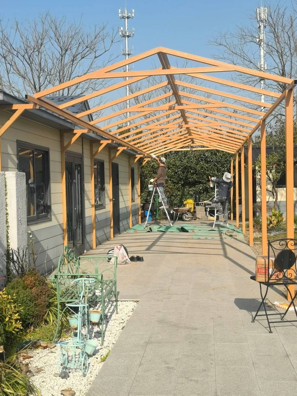 生态复古木纹漆，方钢圆管木纹漆，艺术涂料源头工厂