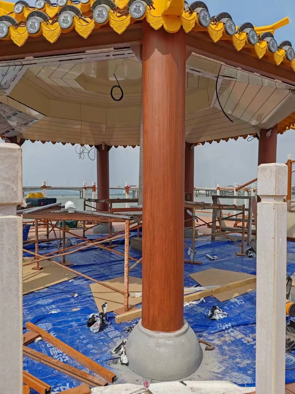 仿古园林建筑木纹漆厂家施工
