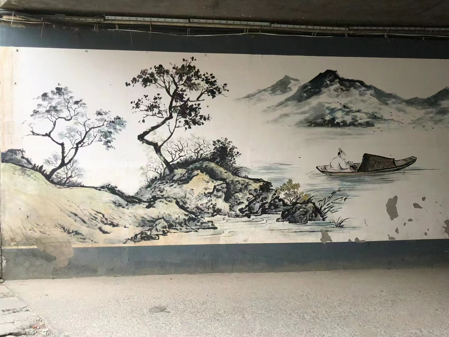 架空层彩绘手绘墙绘画团队