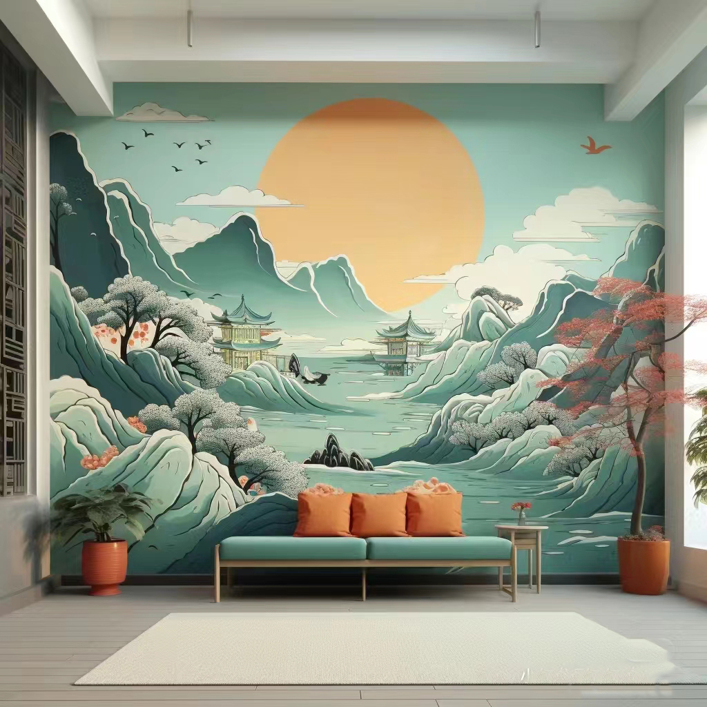 架空层彩绘手绘墙绘画工作室