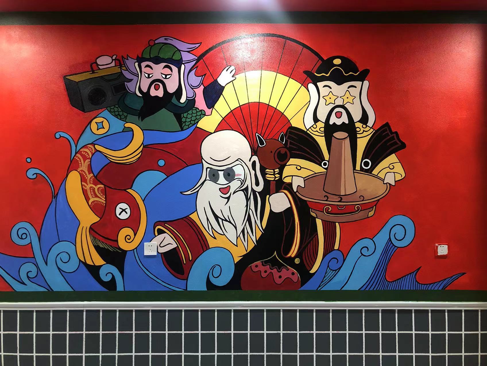 墙面彩绘墙体手绘壁画师工作室
